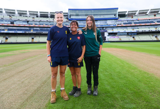 Breaking Grounds: All-Female Team Prepares Edgbaston Cricket Ground for Historic England Women vs. Australia T20 Ashes Game